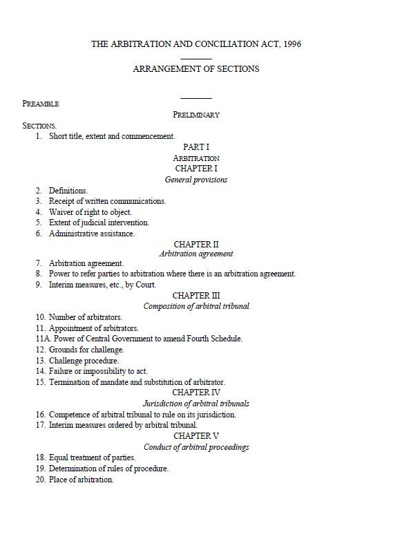 Arbitration and conciliation