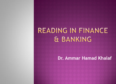 Reading in Banking and Finance